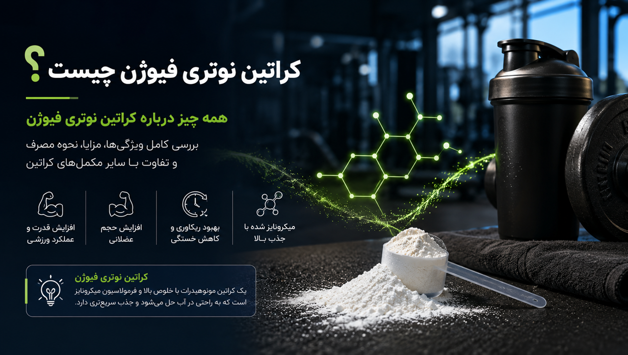 بررسی کراتین نوتری فیوژن (Nutri Fusion Creatine) | مزایا، نحوه مصرف و ارزش خرید