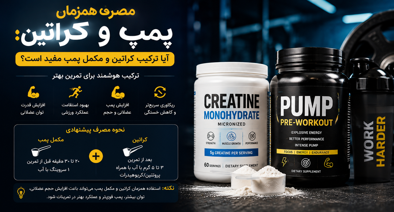 مصرف همزمان پمپ و کراتین